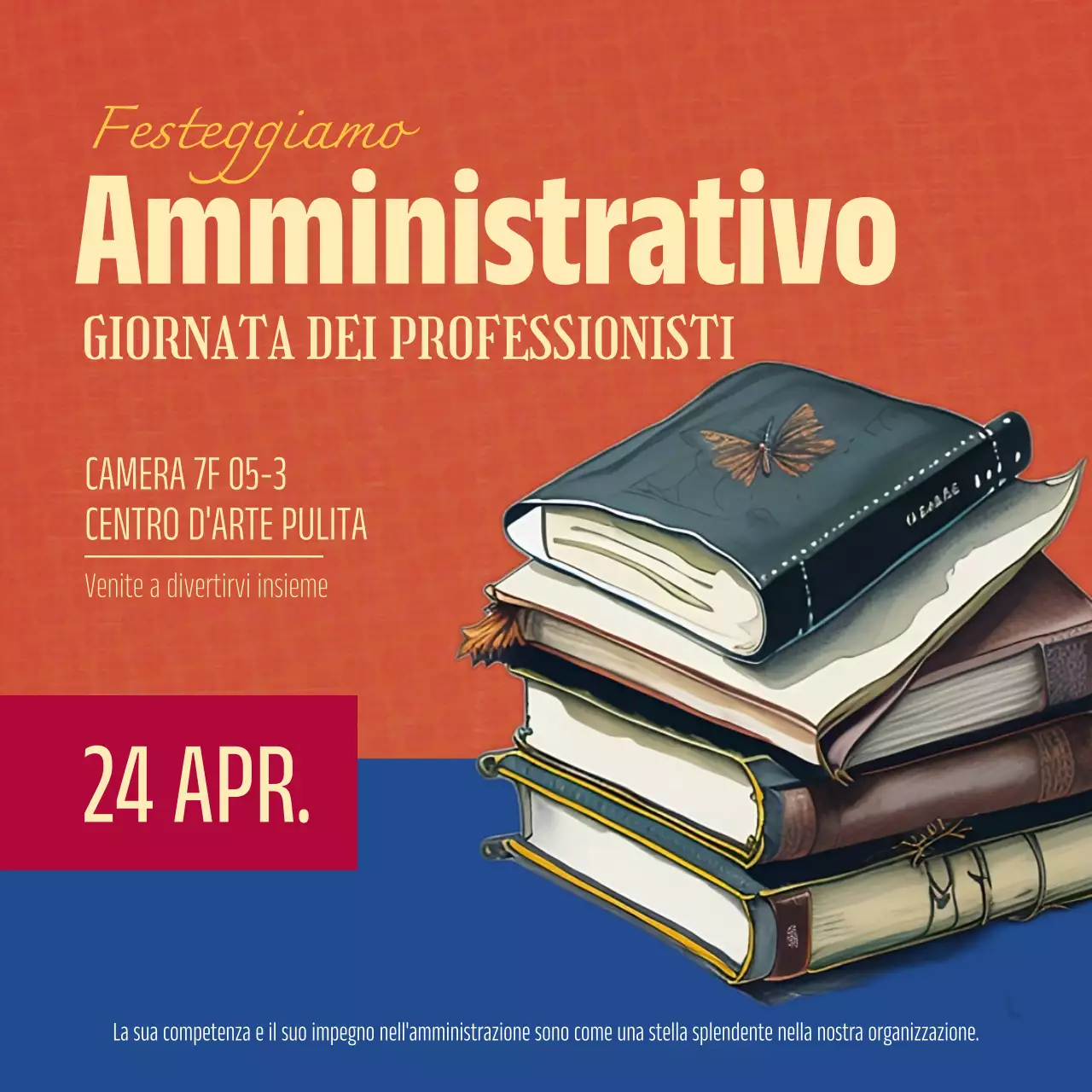 Arancione e verde, info retro sulla Giornata dei Professionisti Amministrativi