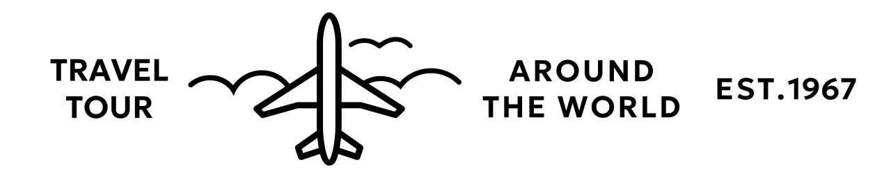 비행기와 구름 일러스트가 있는 시원하고 심플한 여행사