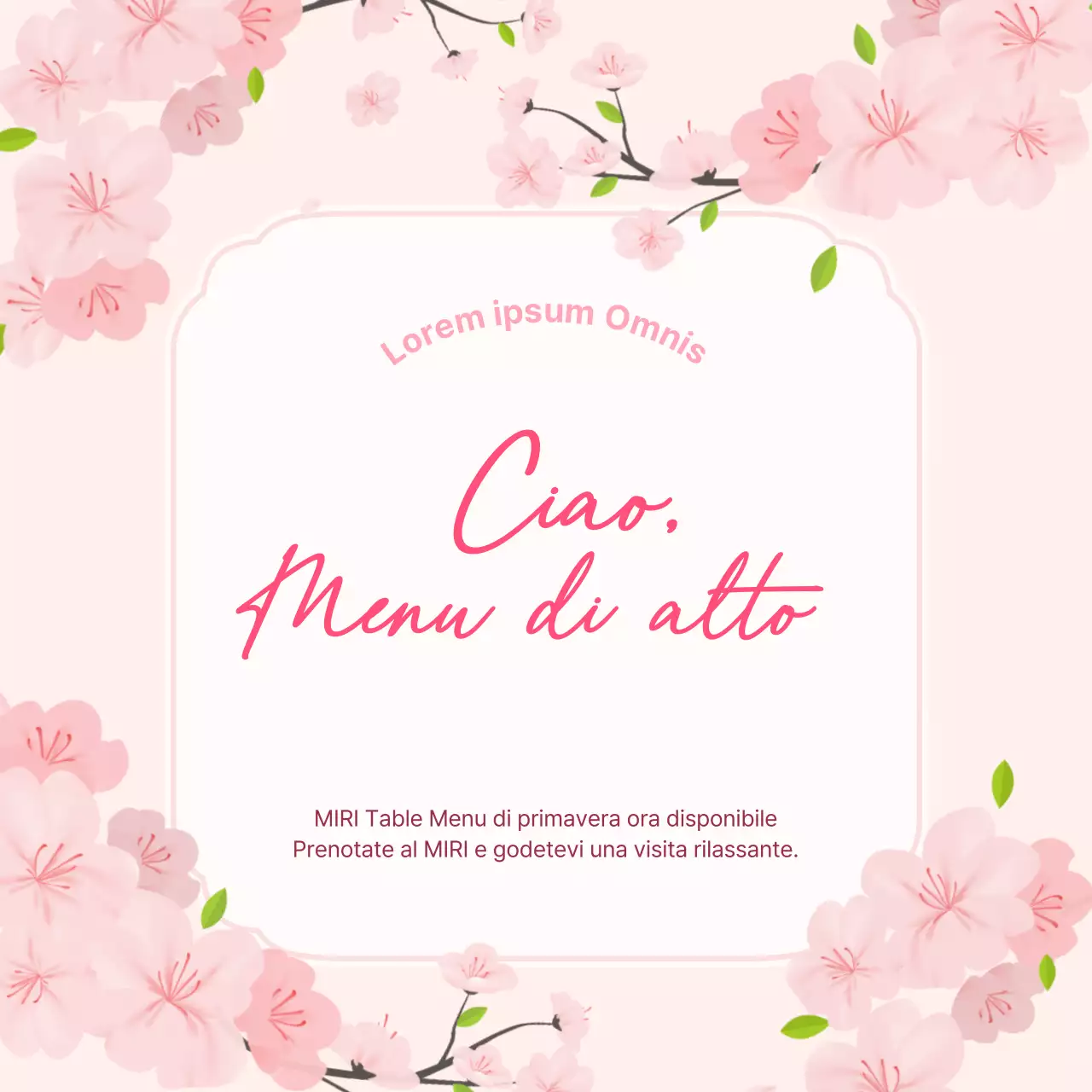 Promuovere un semplice evento primaverile in rosa e bianco