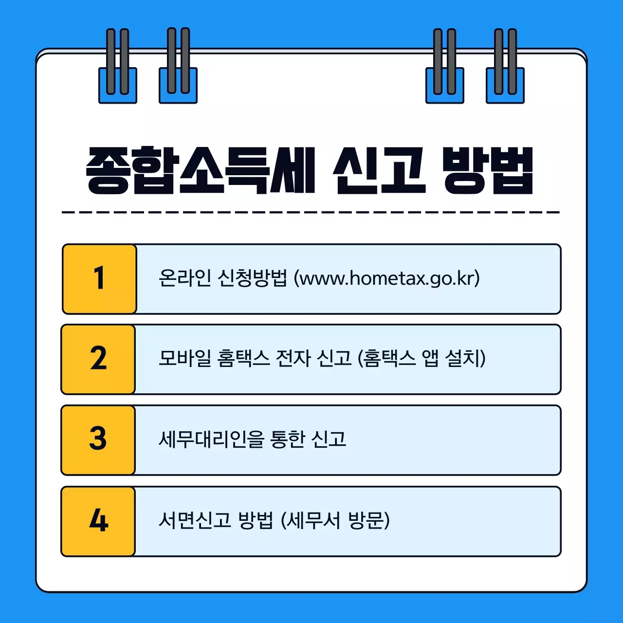 파랑의 단순한 종합소득세 신고방법 정보