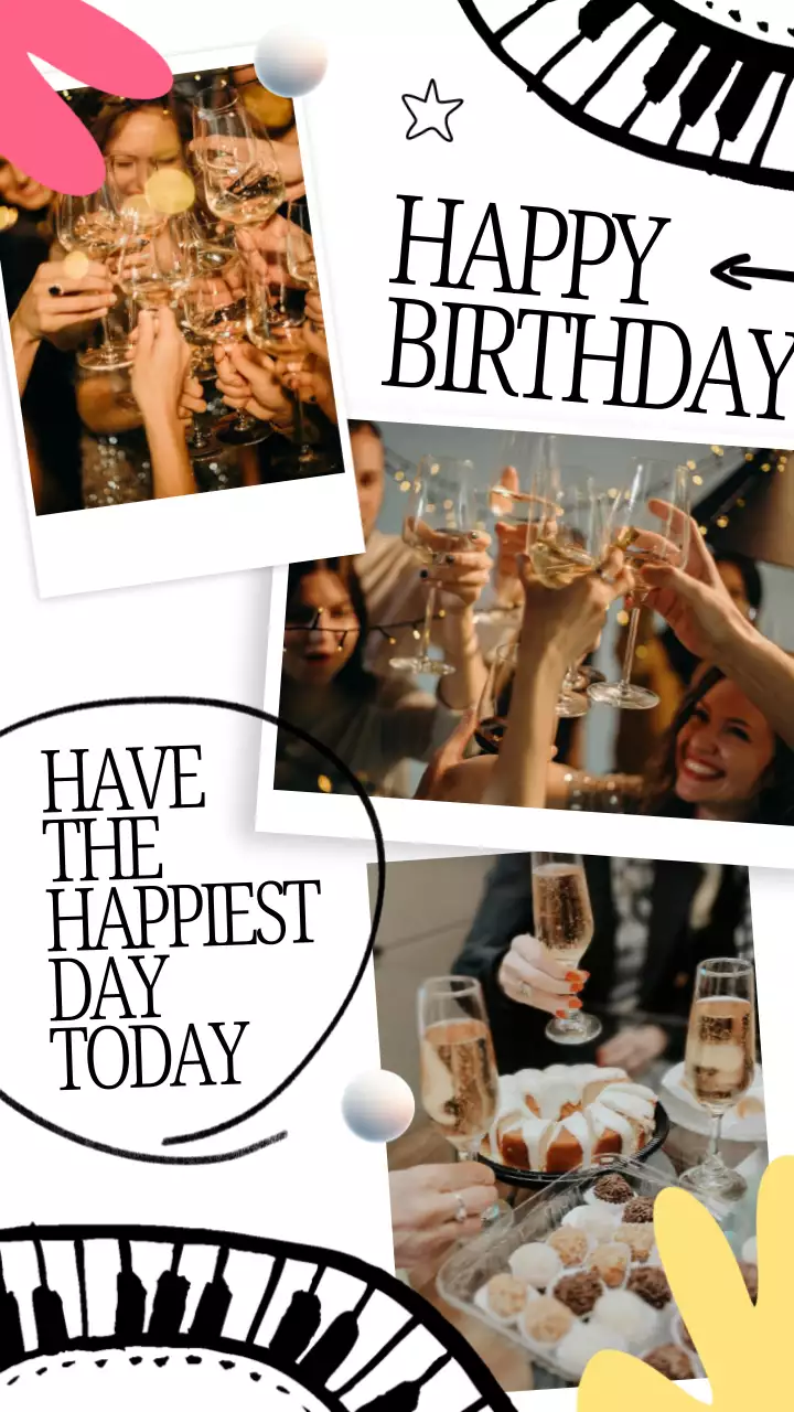 White Trendy Birthday Invitation Instagram Post