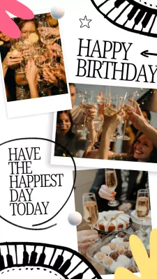 White Trendy Birthday Invitation Instagram Post