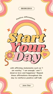 Beige Retro Affirmations Guide Instagram Post