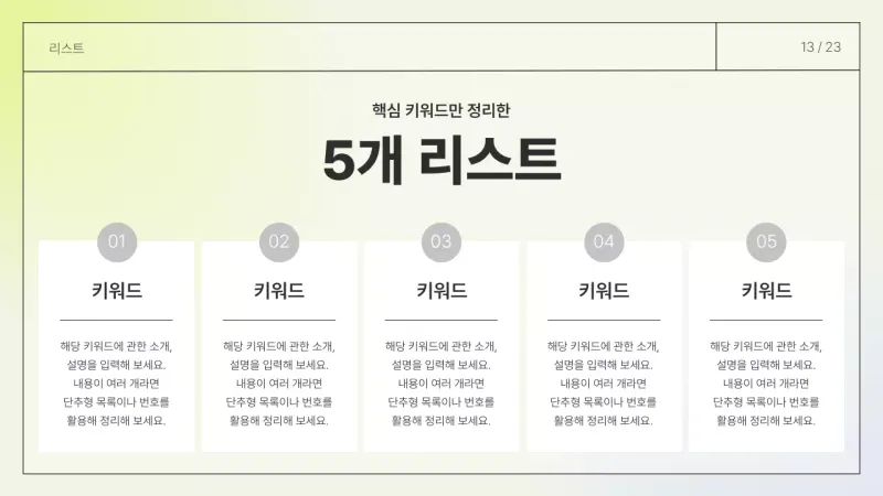 A simple layout report in white and chartreuse