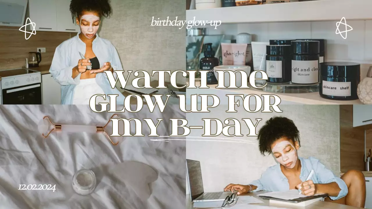 Beige Modern Skincare Vlog YouTube Thumbnail