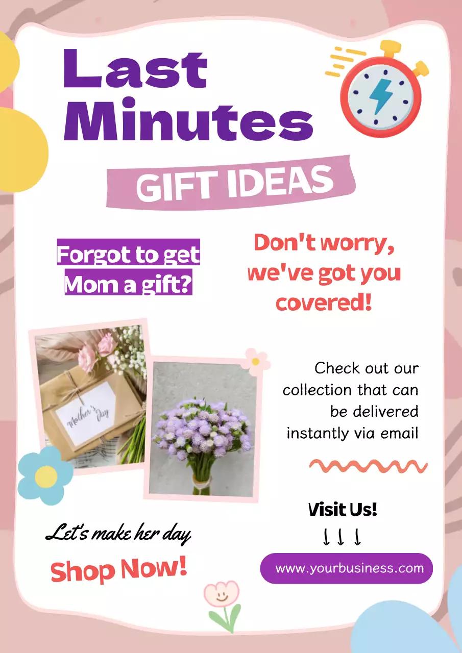 Purple Trendy Gift Promotion Poster