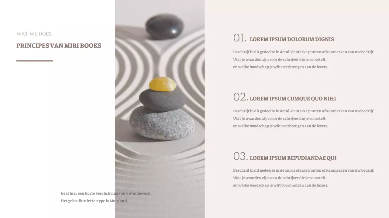 Boekvoorstel voor een modern werk in bruin