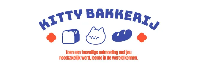 Ontwerp een leuke bakkerwinkeltas met een schattig kattenfiguurtje