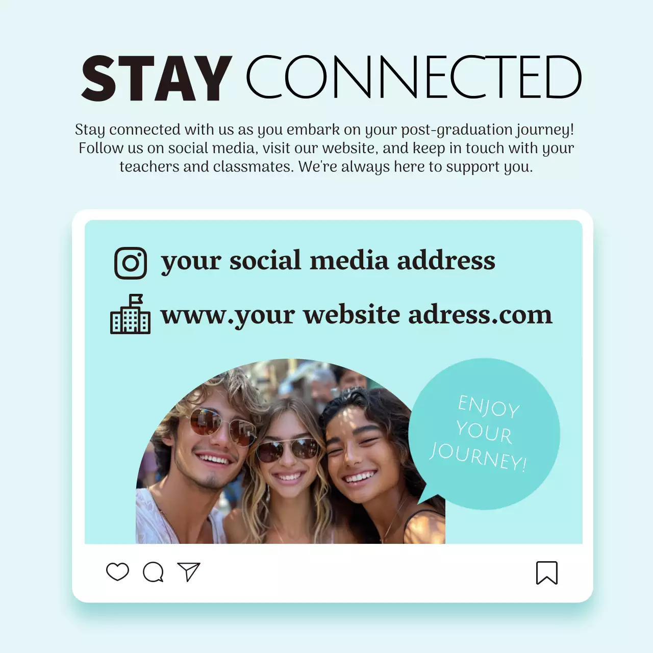 Mint Modern Graduation Announcement Social Media Post