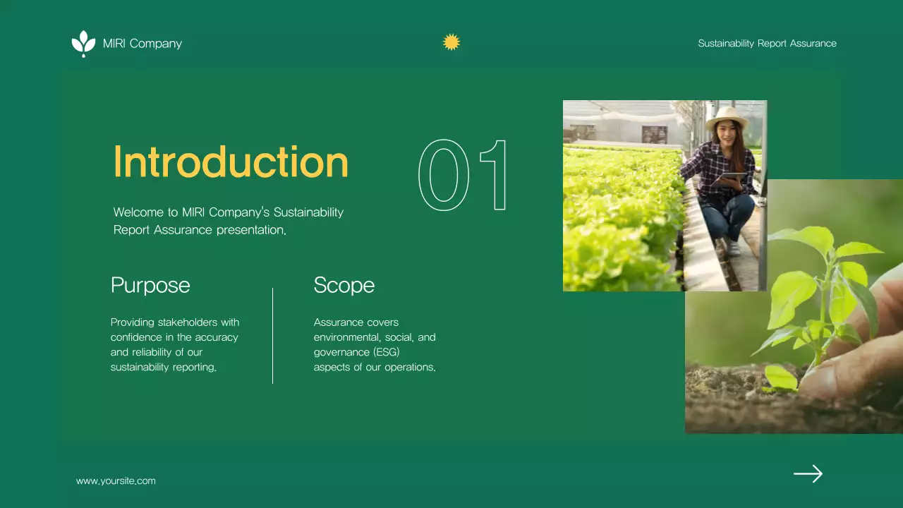Green Professional Sustainability Report Presentation