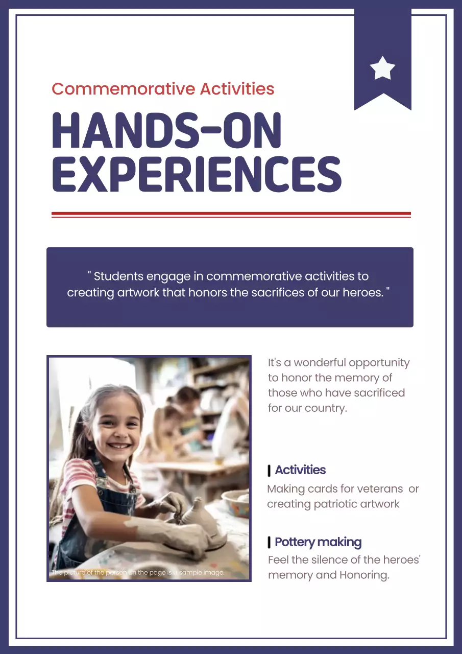 Blue Traditional Memorial Day Announcement Poster