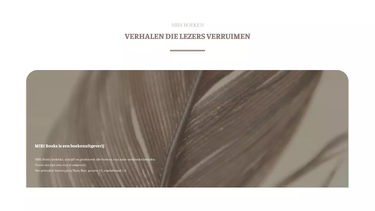 Boekvoorstel voor een modern werk in bruin