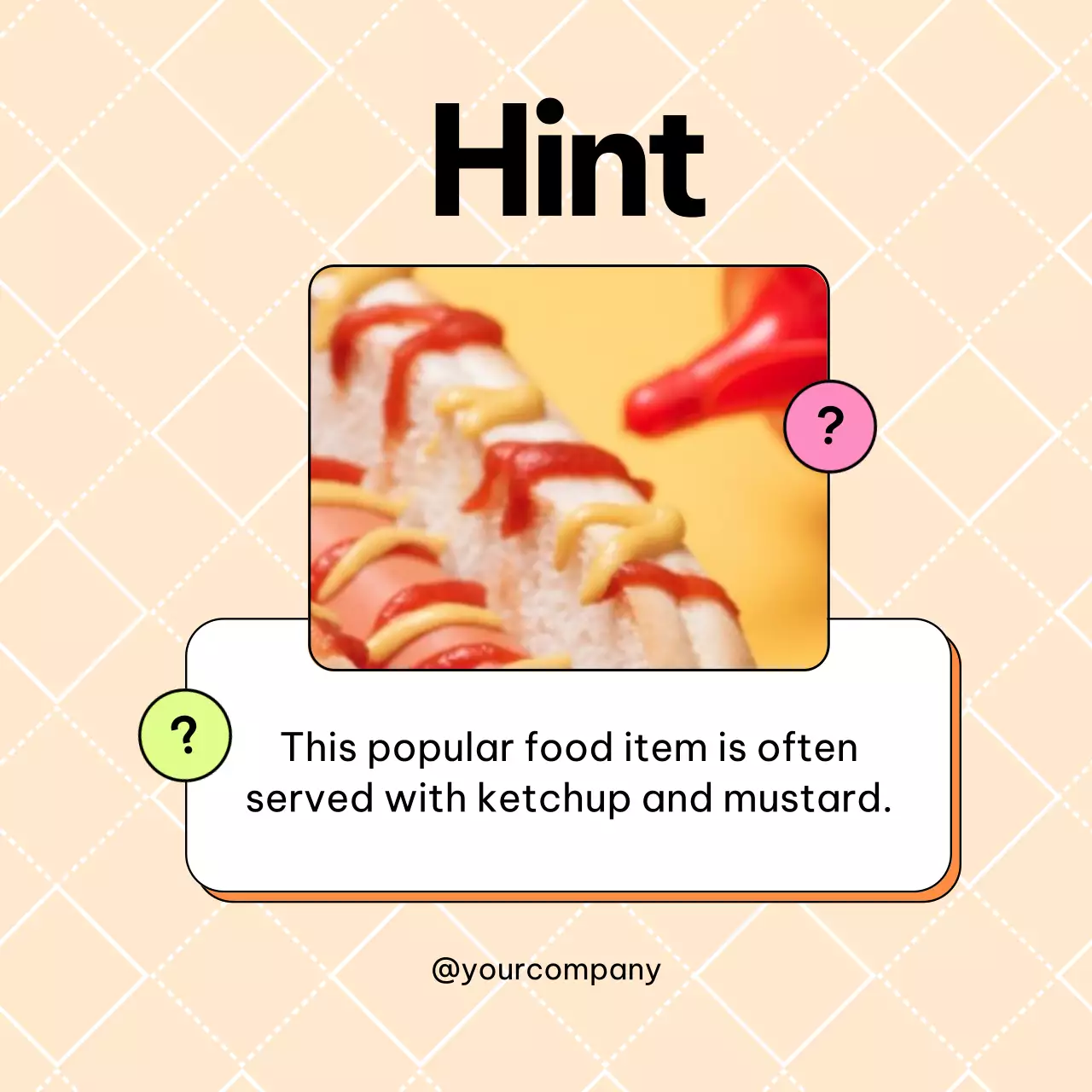Pink Playful Food Quiz Game Social Media Post
