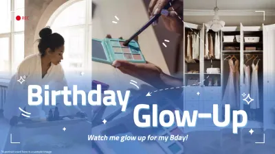 Blue Trendy Birthday Vlog YouTube Thumbnail