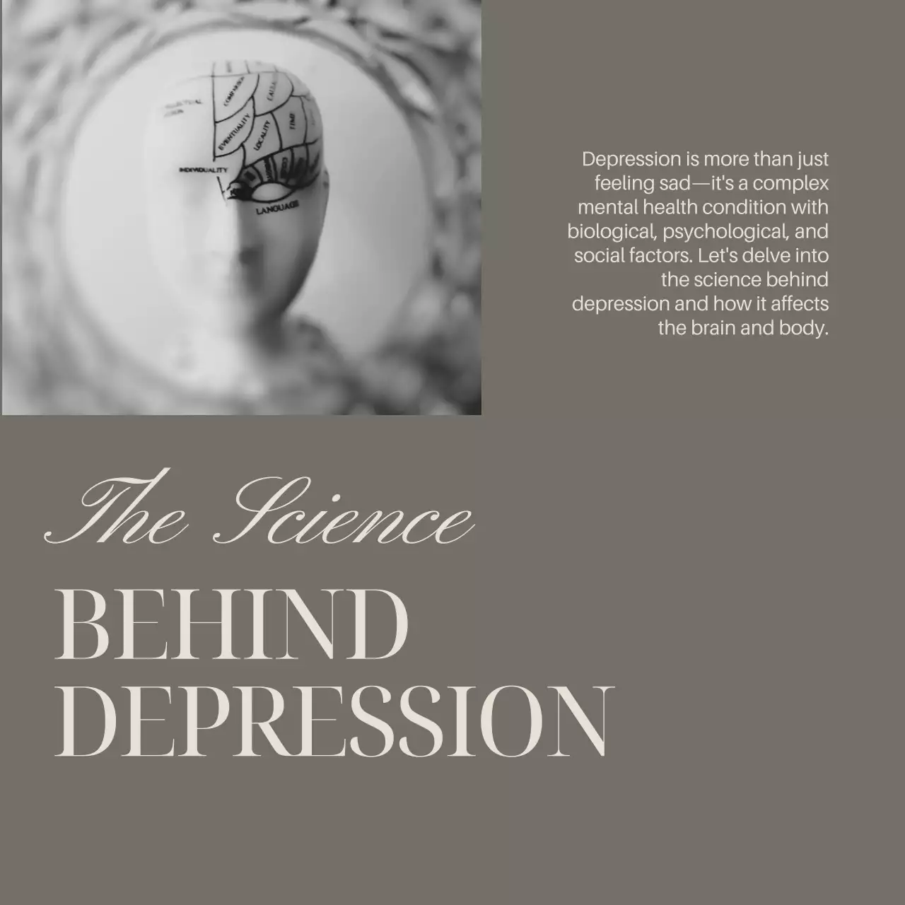 Grey Minimal Mental Health Guide Social Media Post