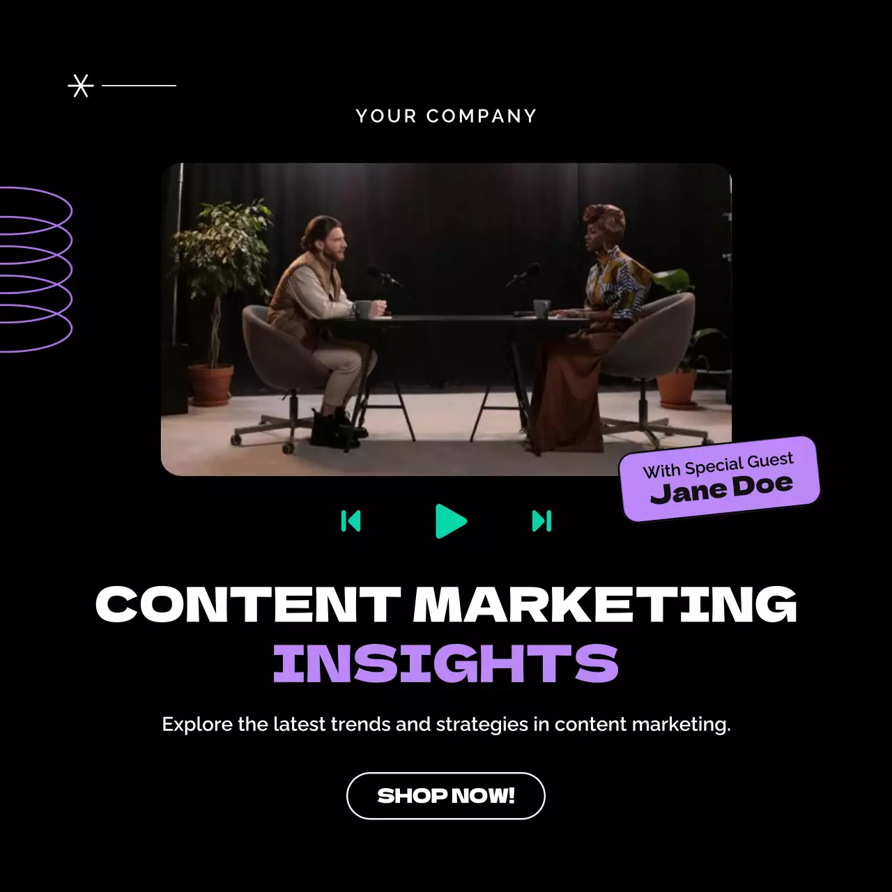 Black Modern Event Announcement Social Media Post