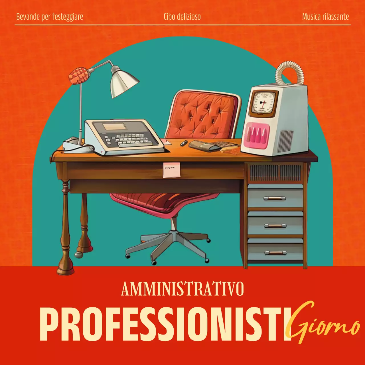 Informazioni sulla Giornata dei professionisti amministrativi retro rosso e verde