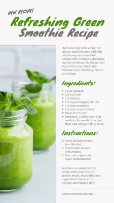Green Simple Smoothie Recipe Guide Instagram Post