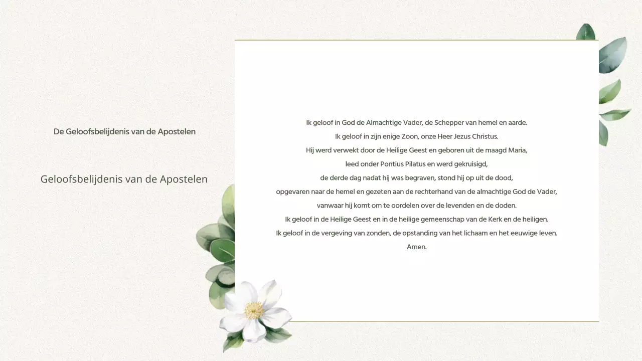 Groene eenvoudige kerkdienstgids