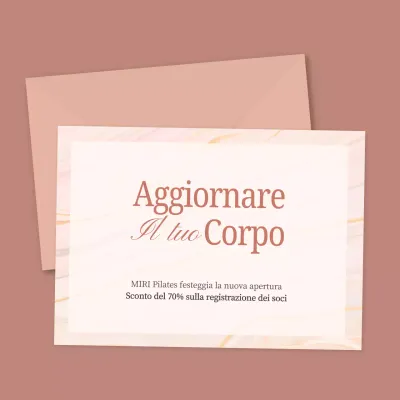 Promuovere un semplice evento di Pilates in rosa e marrone