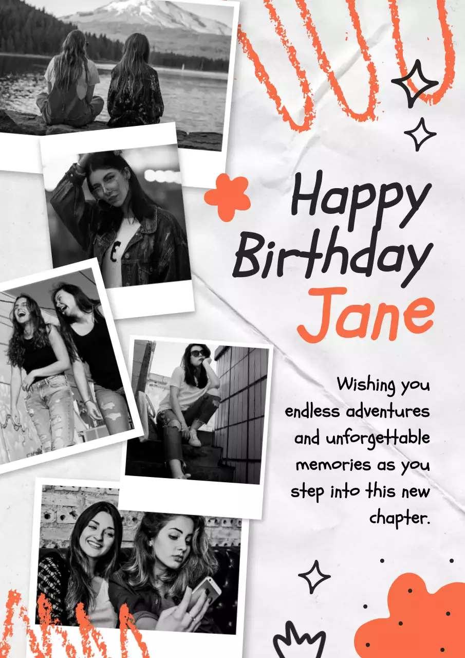 Orange Retro Birthday Invitation Poster