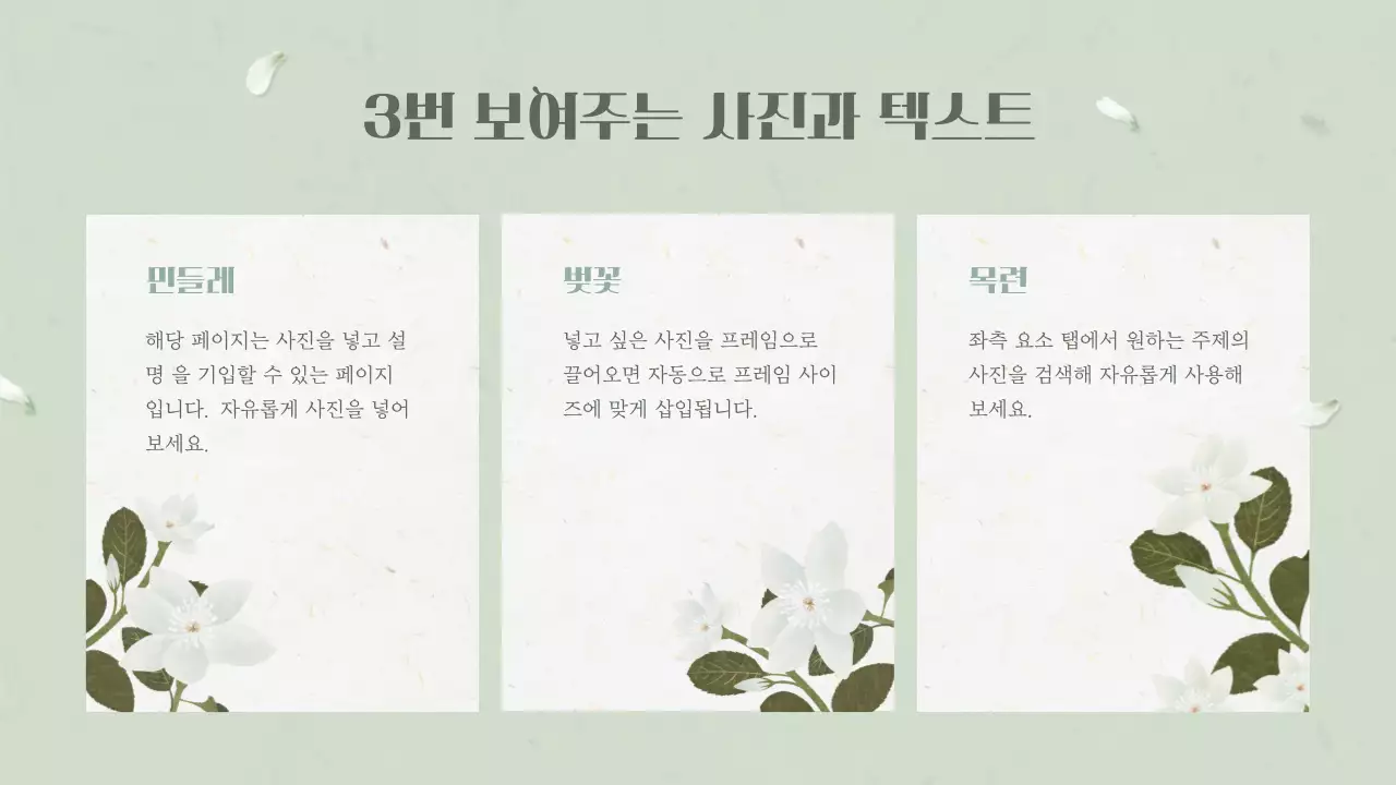 연두의 동양적인 흰 꽃 기획서