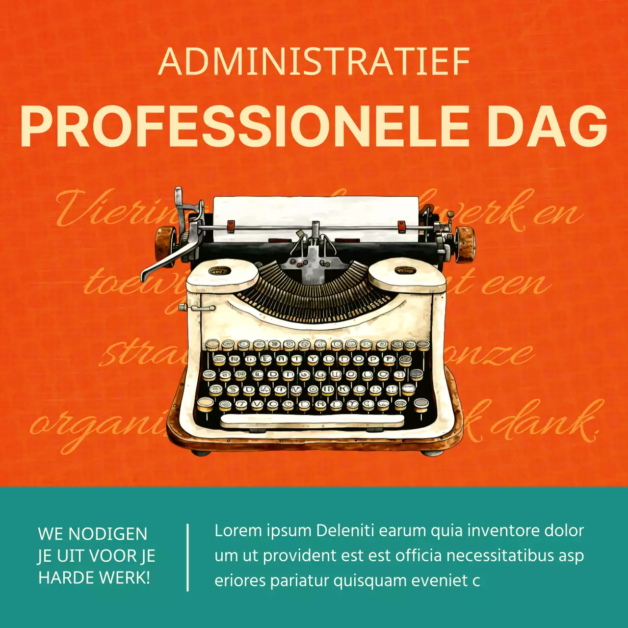Rood en groen retro informatie over de Dag van de Administratieve Professional