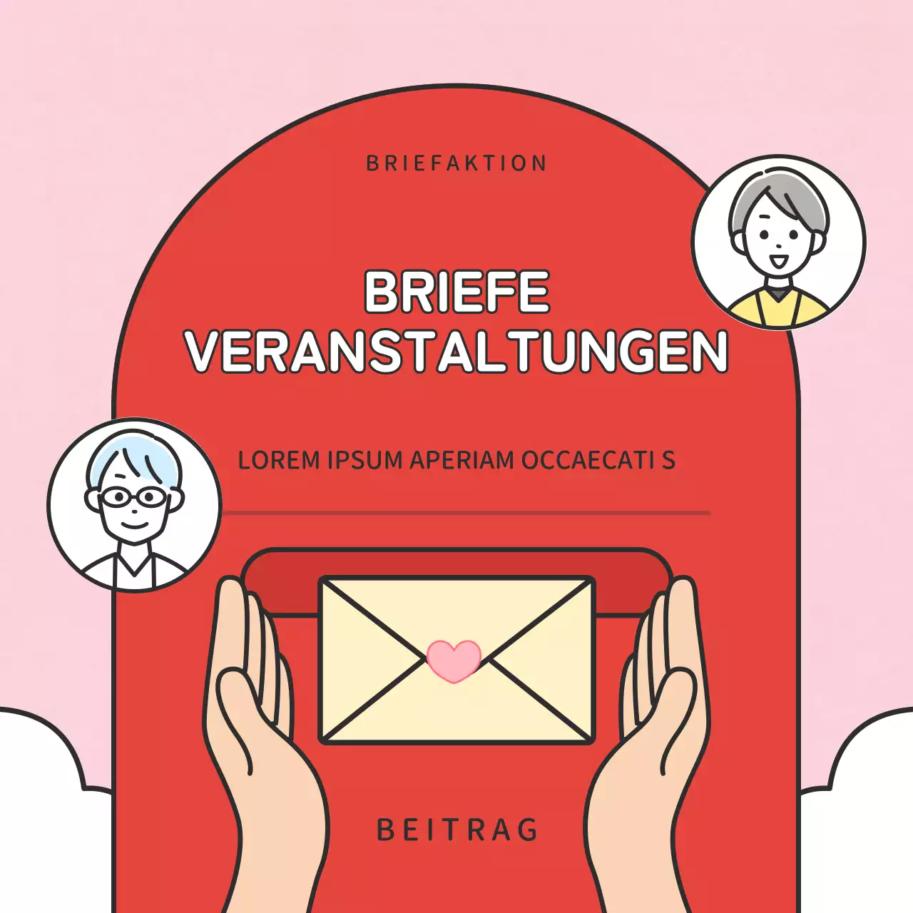 Rote und gelbe Dankeskarten für den Familienmonat