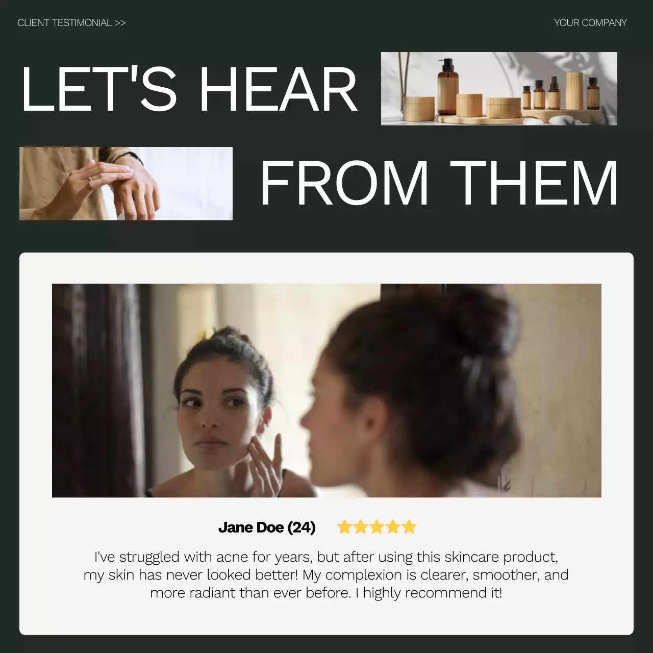 Black Modern Skincare Promotion Social Media Post