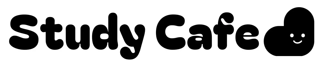 동글한 서체의 스터디 카페 독서실 로고