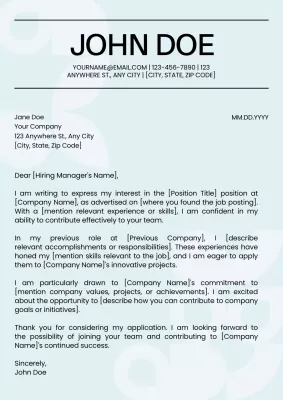 White Professional Job Application Cover Letter