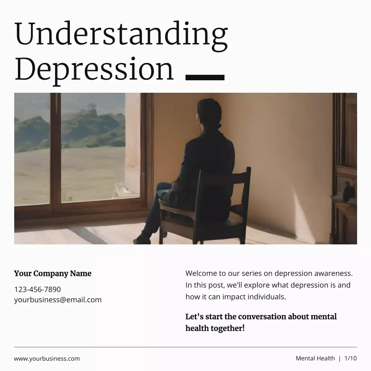 White Minimal Mental Health Guide Social Media Post
