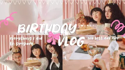Pink Trendy Birthday Vlog YouTube Thumbnail