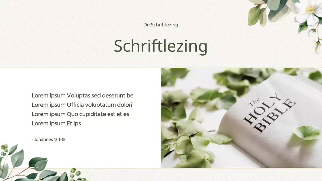 Groene eenvoudige kerkdienstgids