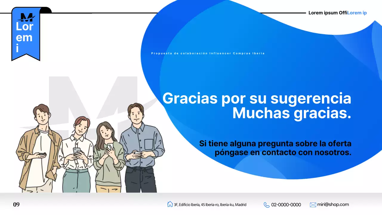 Propuesta de colaboración pop-art en azul y negro