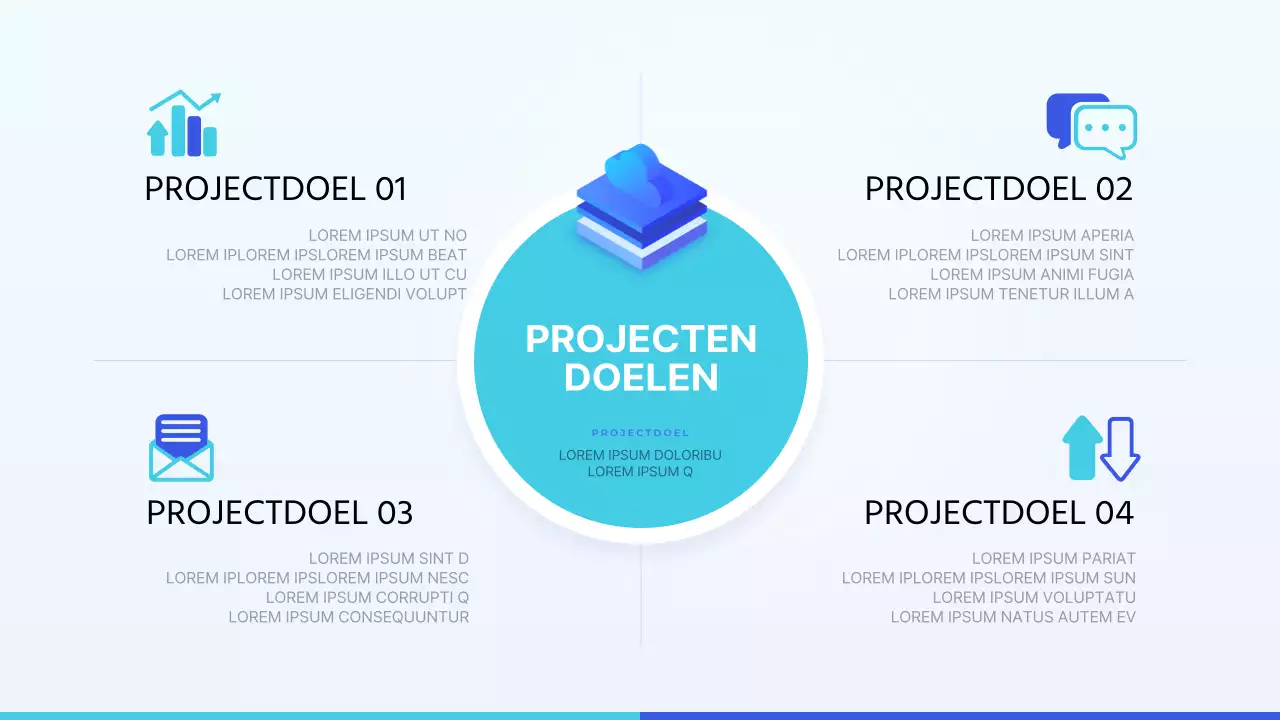 Trendy samenwerkingsvoorstel in blauw en lichtblauw