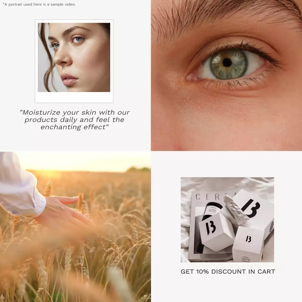 베이지 엘레강트 스킨케어 프로모션 소셜 미디어 게시물