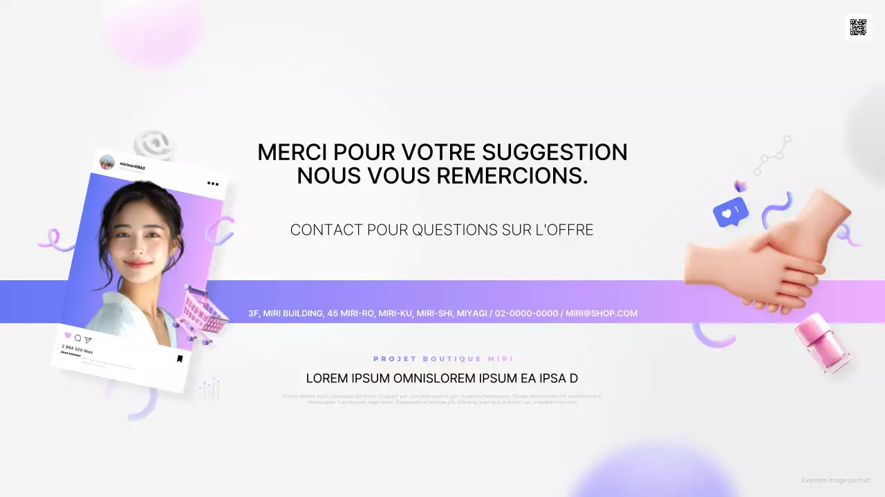 Proposition de collaboration entre Pink et Vora pour une influenceuse branchée