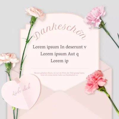 Ein moderner Muttertagsgruß in Rosa und Grau