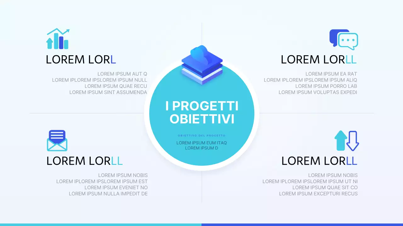 Proposta di collaborazione di tendenza in blu e azzurro