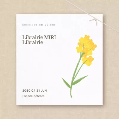 Promouvoir un simple événement de librairie en beige et blanc