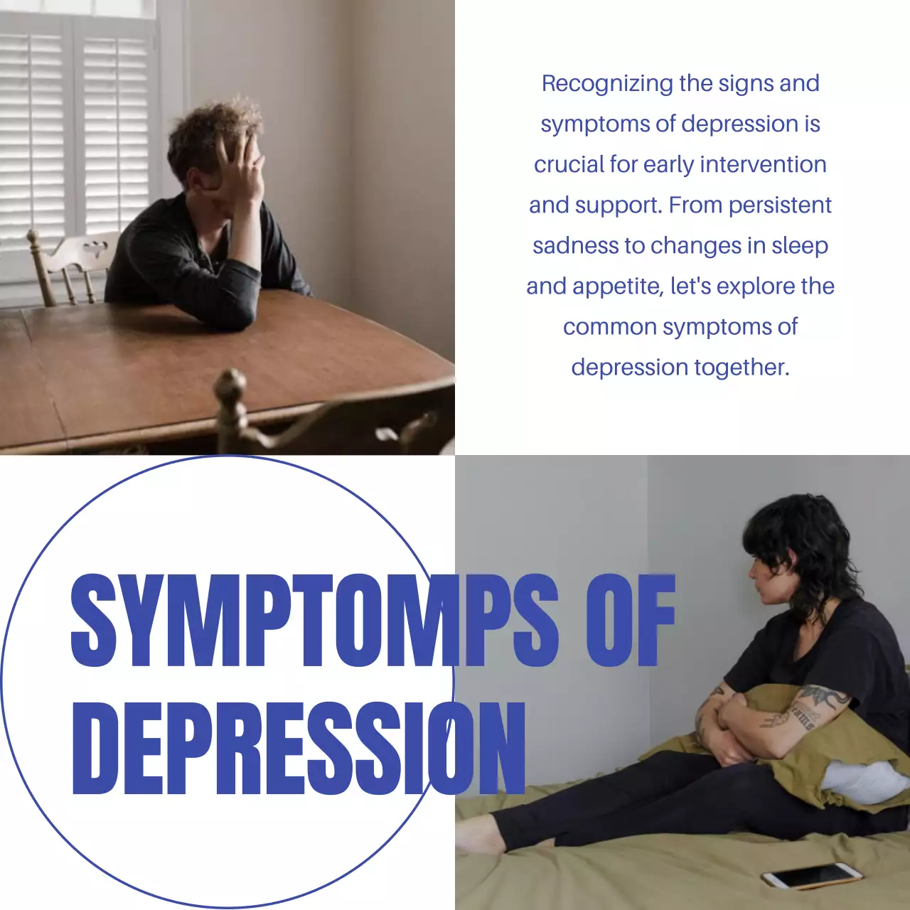 Blue Professional Depression Guide Social Media Post