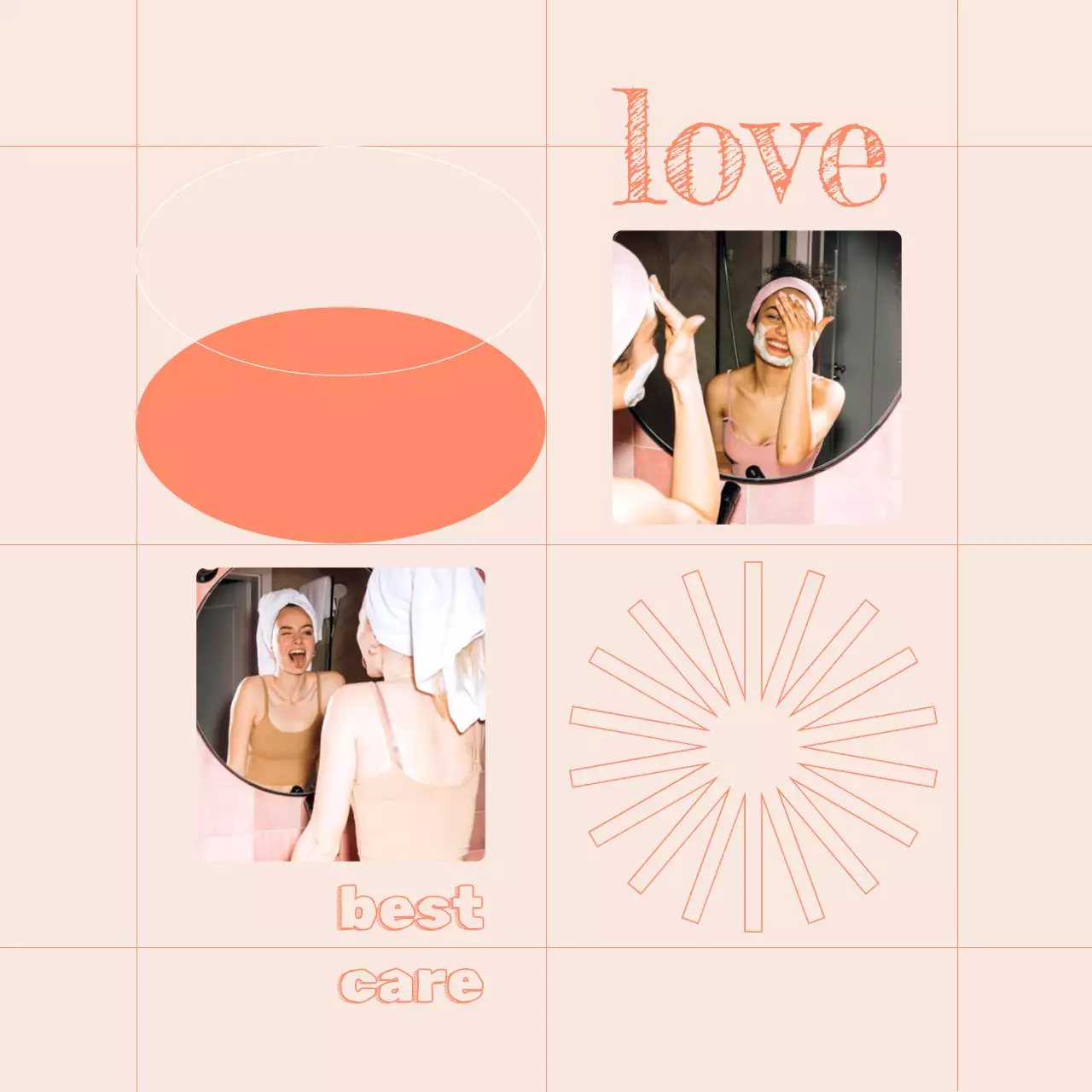 Coral Minimal Skincare Promotion Social Media Post