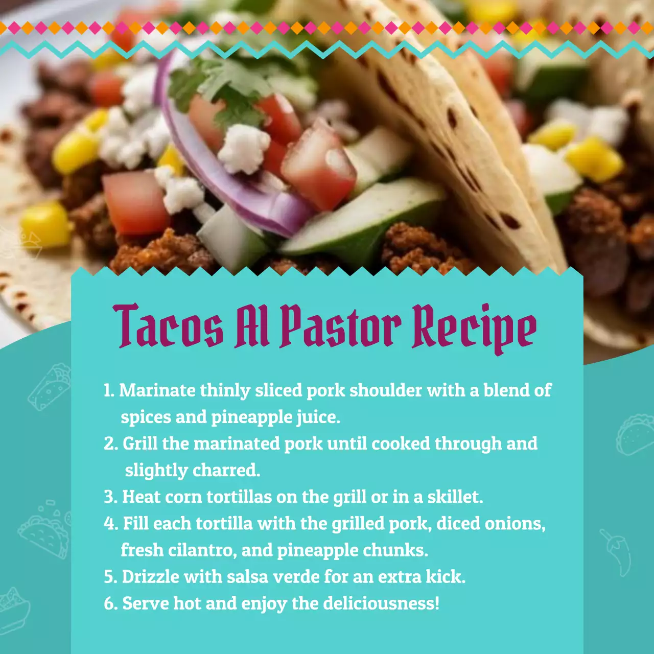 Yellow Cultural Mexican Recipe Guide Social Media Post
