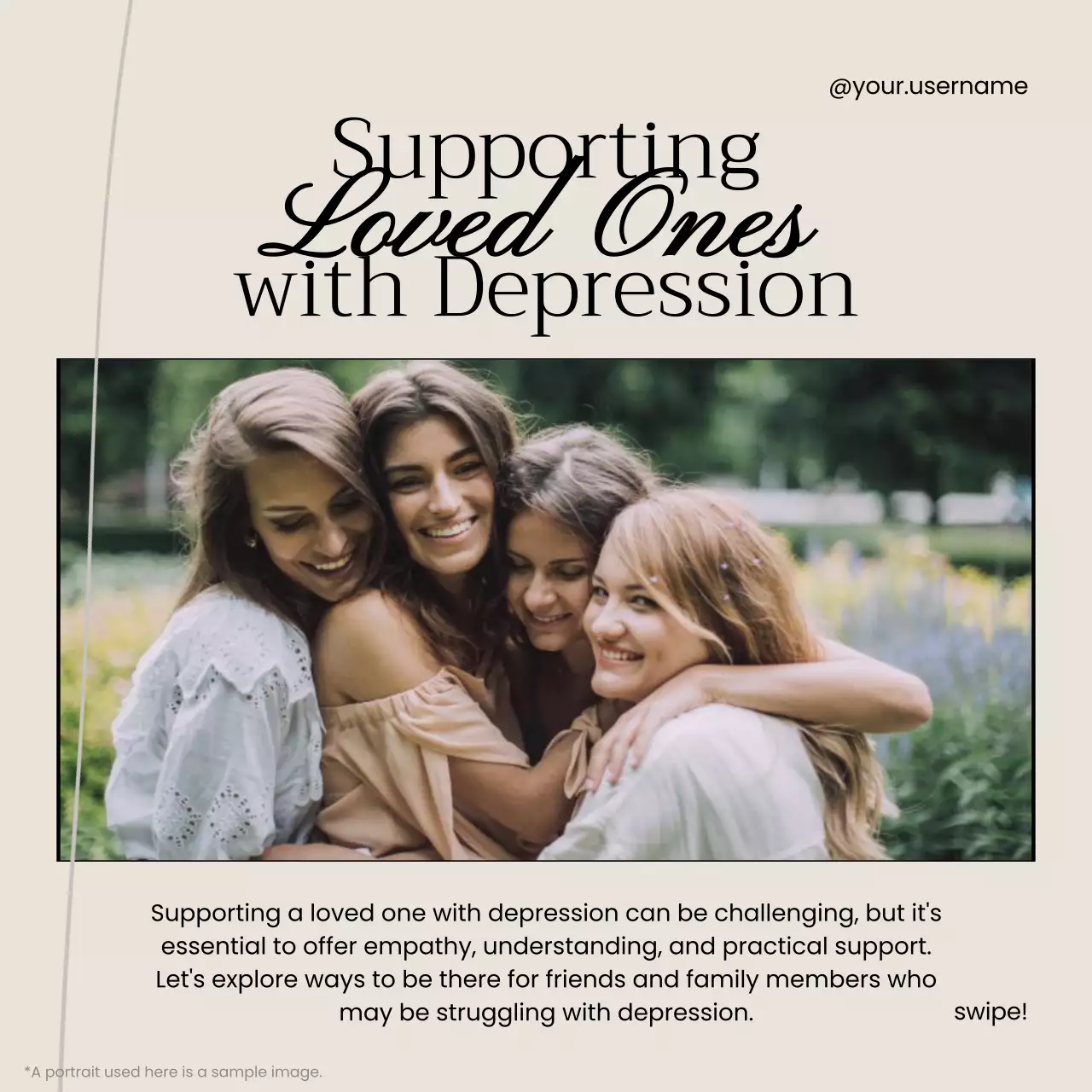 Beige Minimal Mental Health Guide Social Media Post