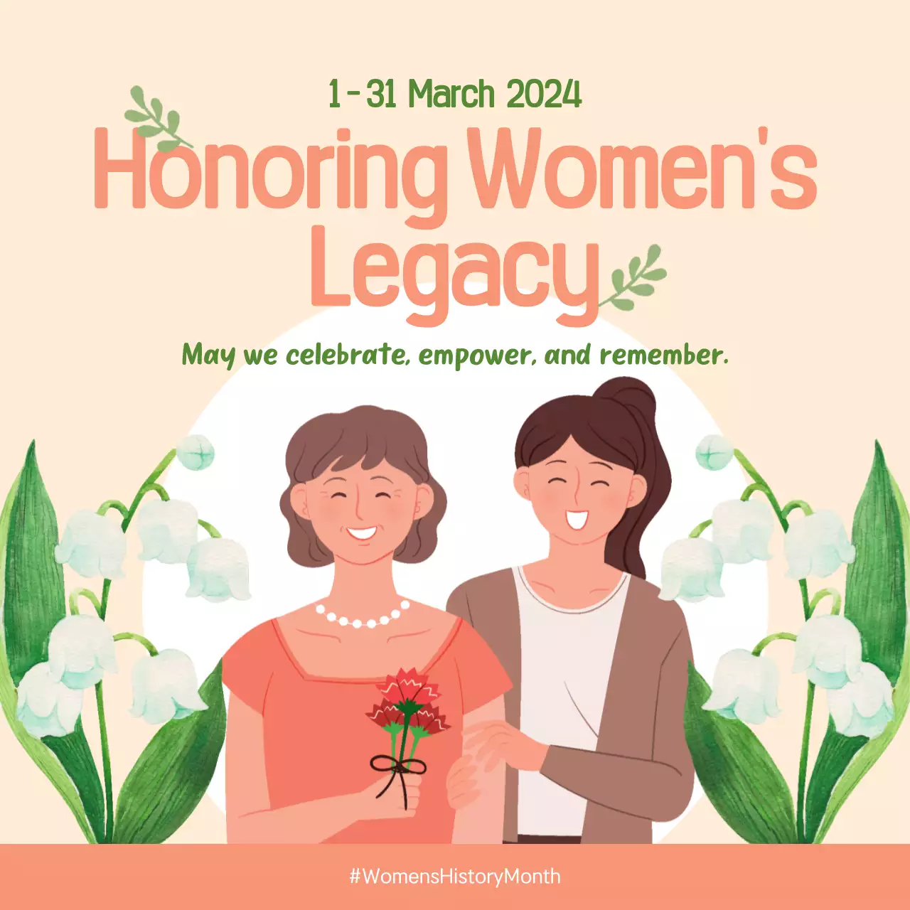 Beige Vintage Women's Event Announcement Social Media Post