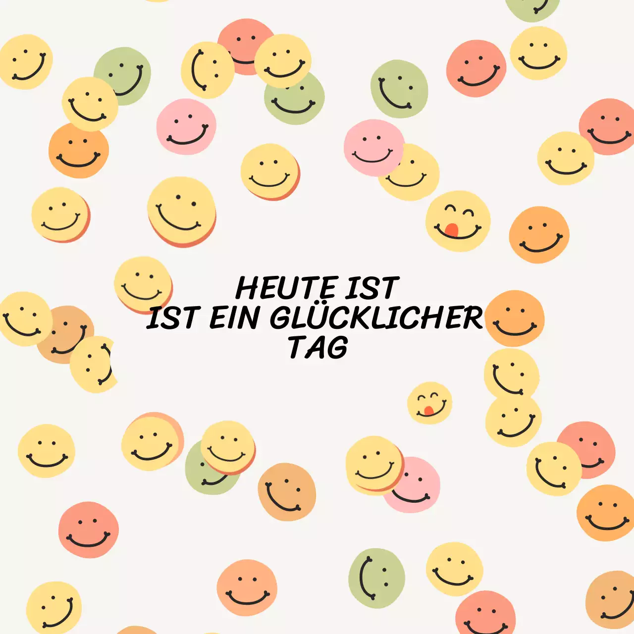 Beige und Gelb Einfache Happy Day Doodle Notiz