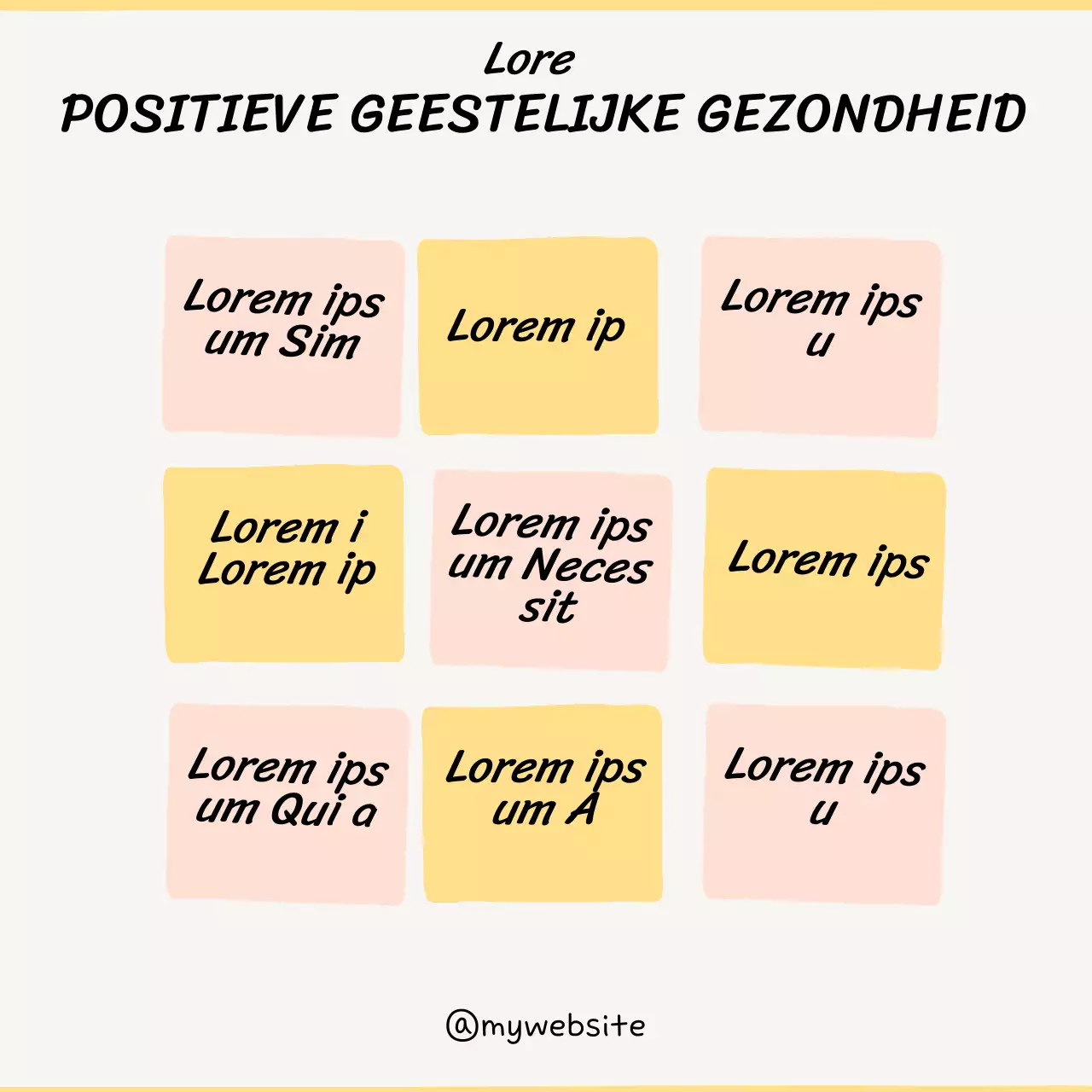 Beige eenvoudige 9 stappen naar een positieve geestelijke gezondheid Lesmateriaal