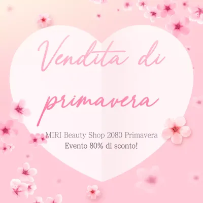 Promuovere un semplice evento primaverile in rosa e bianco