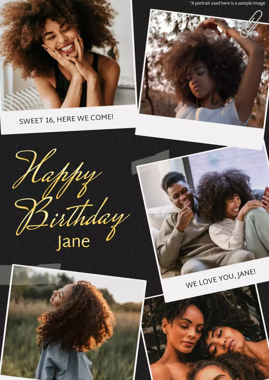 Black Elegant Birthday Invitation Poster